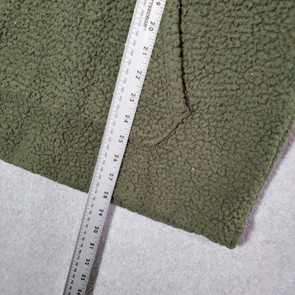 Pink Victorias Secret Men Sweatshirt Medium Olive Sherpa Hoodie 1/4 Zip Logo - Picture 3 of 9
